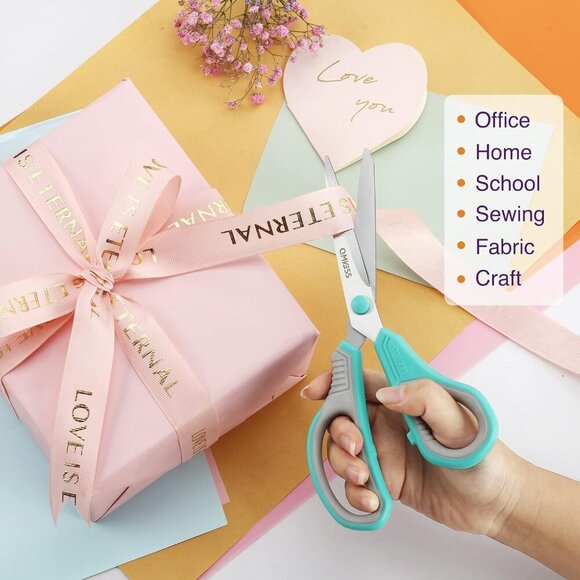 8.5" Scissors All Purpose 3 Pack, Ultra Sharp 2.5mm Thick Blade Scissors for Off - Picture 3 of 9